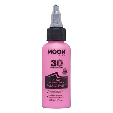 Moon Glow - Glow in the Dark Fabric Paint Pink