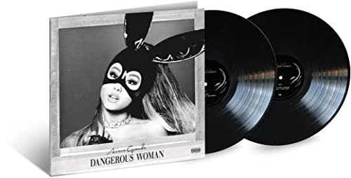 Ariana Grande’s “Dangerous Woman” double vinyl record with masked cover art.