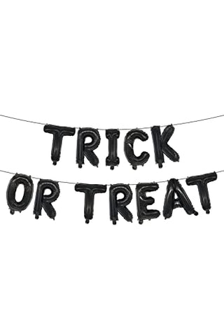 Smiffys 52952 Trick or Treat Foil Balloon Letter Garland, Unisex Adult, Black, One Size