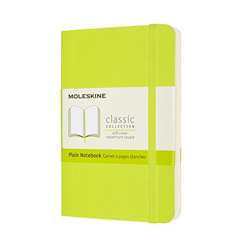 Moleskine - Classic Notebook, Plain Notebook, Soft Cover And Elastic Closure, Size Pocket 9 X 14 Cm, Colour Lemon Green, 192 Pages