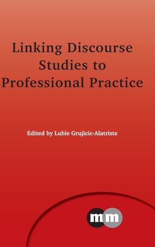 Book cover: "Linking Discourse Studies to Professional Practice," red background.