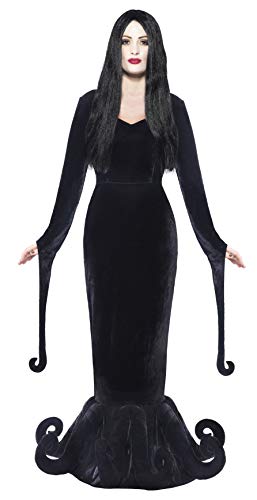 Smiffys Adult Women's Duchess of the Manor Costume, Full Length Dress and Hem Detail, Gothic Manor, Halloween, Black, Small