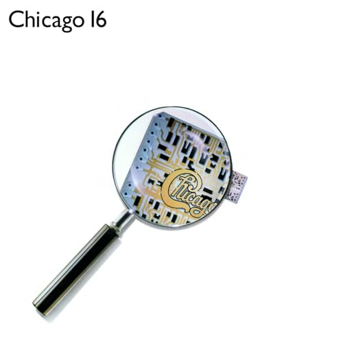Chicago 16 CD cover viewed through a magnifying glass.