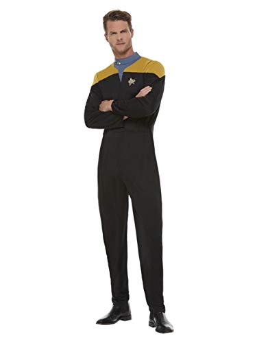 Smiffys 52445S Officially Licensed Star Trek, Voyager Operations Uniform, Men, Multi-colour, S - Size 34"-36"