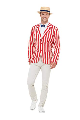 Smiffys 50725M 20s Barber Shop Costume, Men, Red & White, M-Size 38"-40"