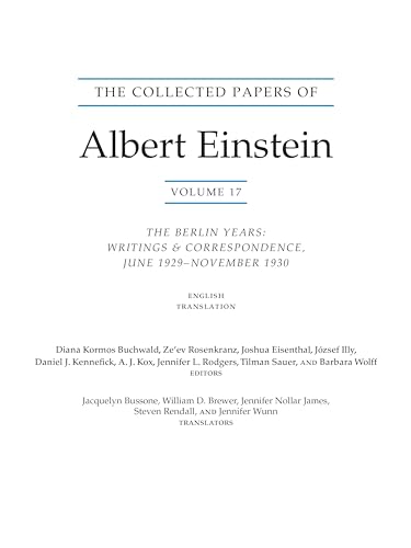 The Collected Papers of Albert Einstein, Volume 17 (Translation Supplement) : The Berlin Years: Writings and Correspondence, June 1929–November 1930