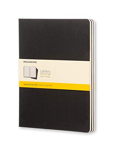 Squared Cahier: Extra Large, Black, 3 Pack