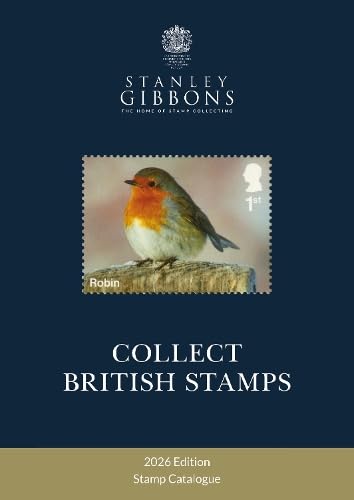 Colourful book cover with British stamps and title, likely with a rectangular shape.