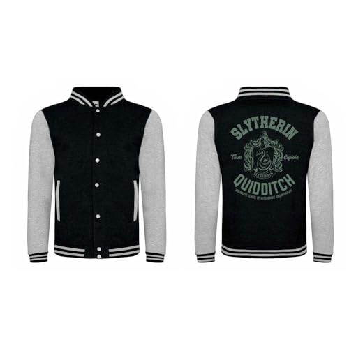 Harry Potter - Slytherin Quidditch (Unisex Black Varsity Jacket) Ex Ex Large