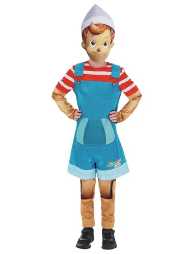 Smiffys 81053 Friends, Pinocchio Costume, Unisex Children, Blue & Red, S-Age 4-6 Years