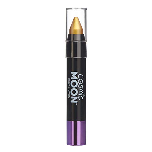 Metallic Face Paint Stick Body Crayon for the Face & Body by Cosmic Moon - Gold - Face Paint Makeup for Adults, Kids - 3.5g