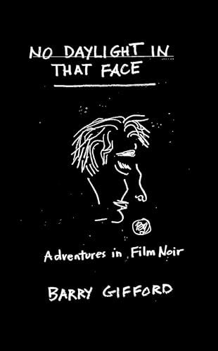 Book cover with white hand-drawn sketch of a face on a black background.