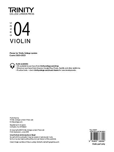 Trinity College London Violin Exam Pieces 2020-2023: Grade 4 (Part Only)