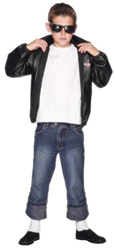 Smiffys 27491T Officially Licensed Grease T-Birds Jacket, Black, Teen Boy-Age 12 Years +
