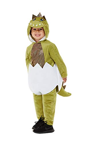 Smiffys 71065T1 Deluxe Toddler Hatching Dino Costume, Boys, Green, Age 1-2 Years