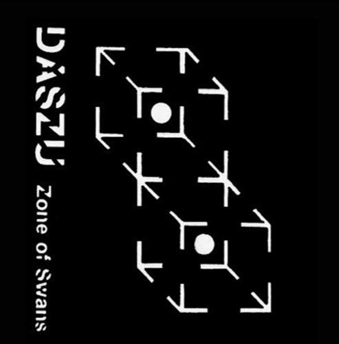 Black album cover with white abstract shapes resembling flying birds.