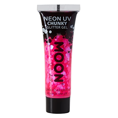 Moon Glow - Neon UV Chunky Glitter Gel, Magenta