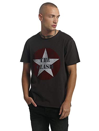 Amplified Men's The Clash-Star Logo T-Shirt, Grey (Charcoal Cc), (Size:XXL)