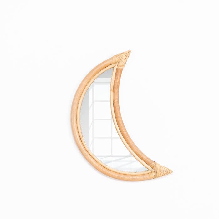 Various - Wabi Home - Nalu Mirror, Moon Shape | Made in Rattan | 49 x 20 x 3 cm [VINYL]