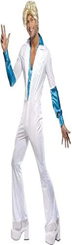 Smiffys Disco Man Costume, All in One, White, M - Size 38"-40"