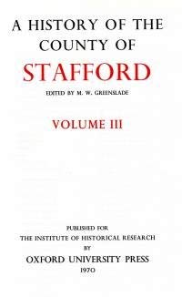 A History of the County of Stafford: Volume III