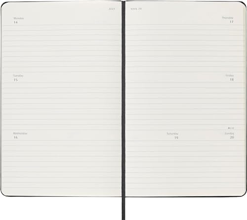 Moleskine 2025 12-Month Weekly Horizontal Large Hardcover Notebook: Black