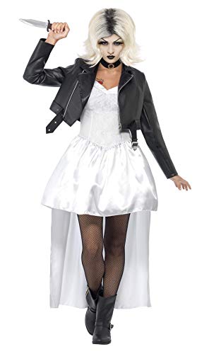 Smiffys Women's Bride of Chucky Costume, Jacket, Dress & Choker, Size:M, Color: White, 27077