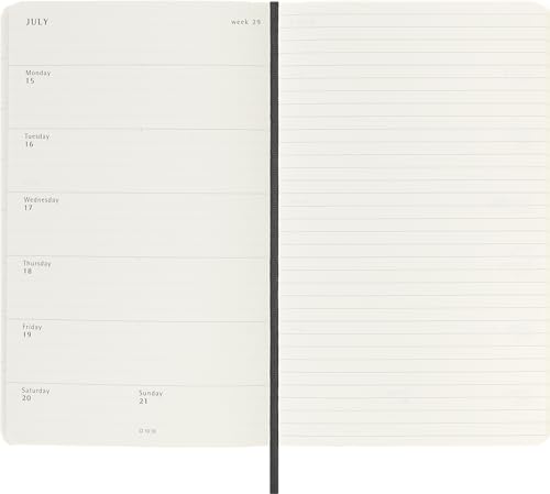 Moleskine 2025 18-Month Weekly Large Softcover Notebook: Black
