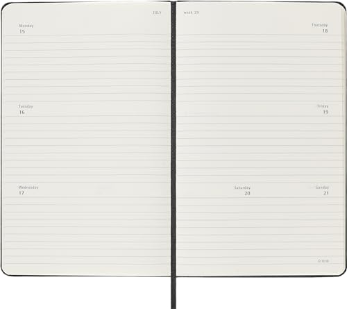 Moleskine 2025 18-Month Weekly Horizontal Large Hardcover Notebook: Black