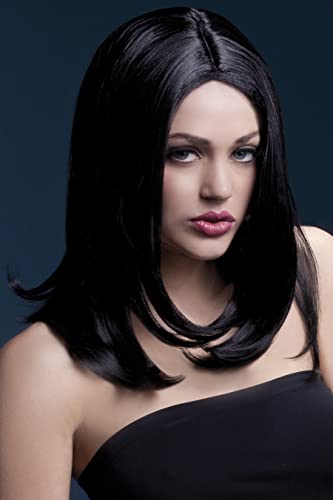 Fever Women’s Long Layered Black Wig with Centre Part, 17inch, One Size, Sophia,5020570425053