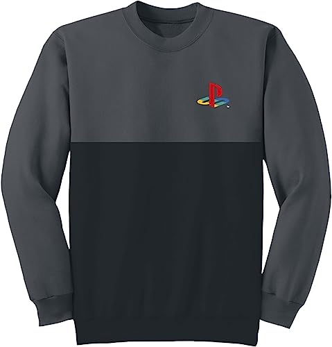Playstation - Classic Logo (Unisex Black/Charcoal Sweatshirt) Small