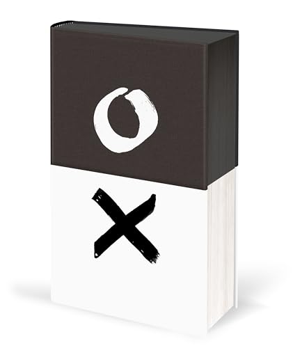 Black and white book cover with large “O” and “X” symbols.