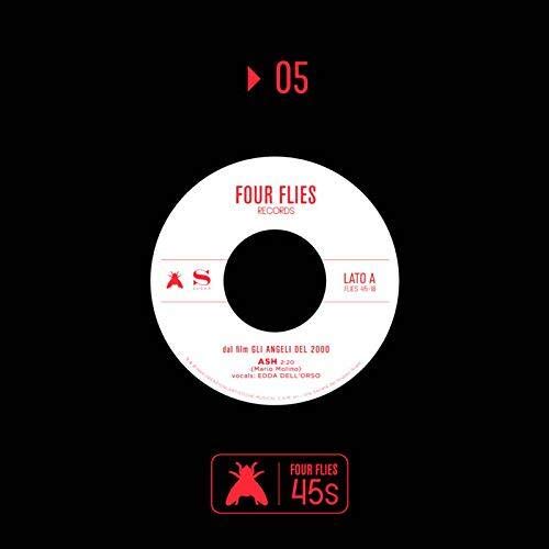 White vinyl record label with red text: “ASH / Gli Angeli Del 2000”.