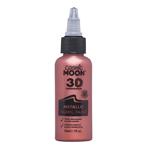 Cosmic Moon - Metallic 3D Fabric Paint - 30ml - Red - Textile paint for clothes, t-shirts, bags, shoes & canvas