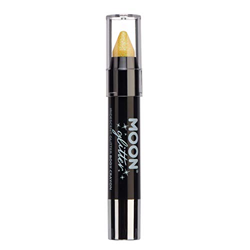 Iridescent Glitter Paint Stick/Body Crayon makeup for the Face & Body by Moon Glitter - 3.5g - Yellow