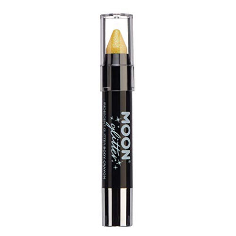 Iridescent Glitter Paint Stick/Body Crayon makeup for the Face & Body by Moon Glitter - 3.5g - Yellow