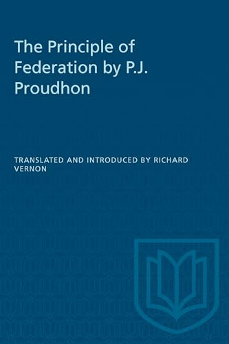 Book cover: "The Principle of Federation" by P.J. Proudhon, with book icon.