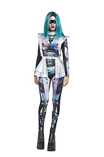 Smiffys Metallic Space Alien Costume, Multi, M - UK Size 12-14