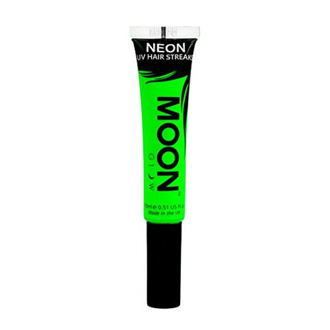 Moon Glow - Neon UV Hair Color Streaks 15ml Green - Hair Mascara - Temporary wash out hair colour dye - Glows brightly under UV Lighting!