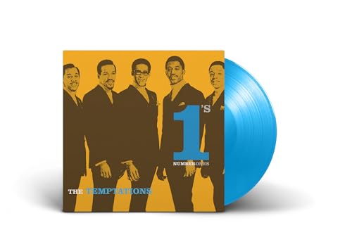 The Temptations album cover with a blue vinyl record beside it.