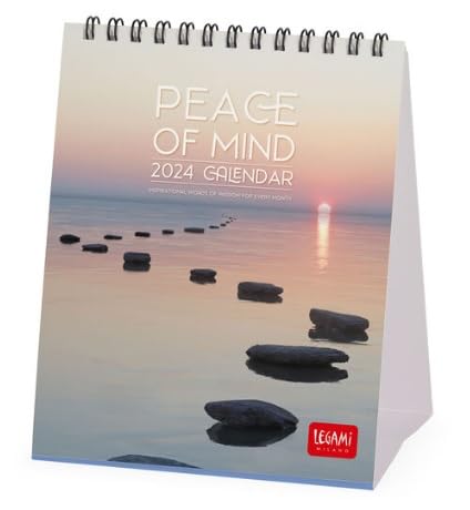 Legami - Table Calendar 2024, 12 Months and Annual Planner 2025, Space for Notes and Notes, Number of the Week, Zodiac Signs and International Holidays, Single Cellophaning, 12x14.5 cm