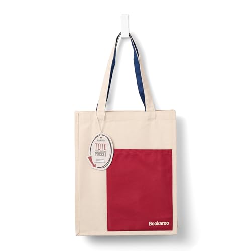 Bookaroo Tote Bag - Dark Red & Navy
