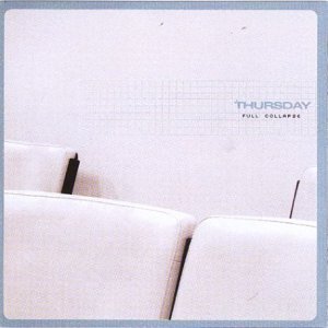 Thursday’s “Full Collapse” vinyl album cover with a pale, abstract image.