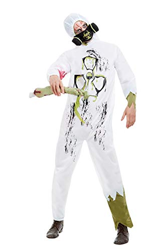 Smiffys 61013M Biohazard Suit, Men, White, M - Size 38"-40"