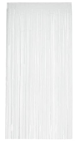 Smiffys 99650, White Matt Fringe Curtain Backdrop, Unisex Adult, One Size