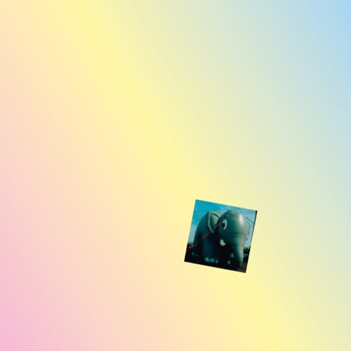 CD cover with a blue elephant image against a gradient background.