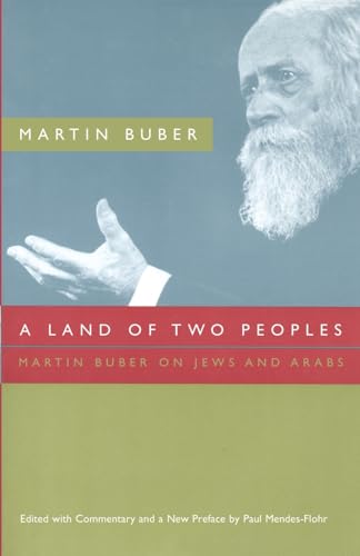 Book cover: "A Land of Two Peoples" featuring Martin Buber’s portrait.