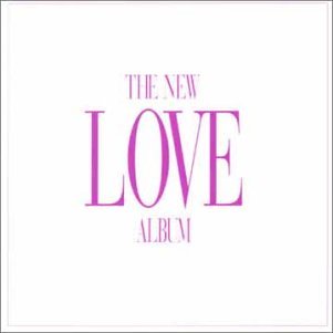 White album cover with purple text reading "The New Love Album".