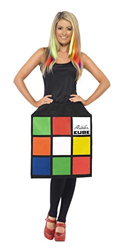 Smiffys Women's Rubik's Cube Costume, 3D Cube Dress, Size: S, Color: Multi, 39170