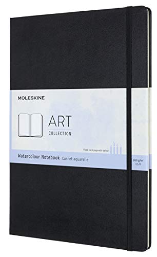 Moleskine 21 X 29.7 Cm A4 Size Watercolour Notebook Classic Watercolour Notebook, Paper Suitable For Watercolour Pencils And Paints Hard Cover And Elastic Closure, Colour Black, 60 Pages
